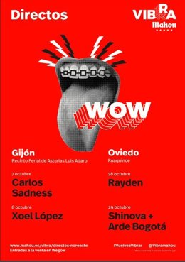 Archivo - Cartel de 'Directos Vibra Mahou' 2021 en Asturias