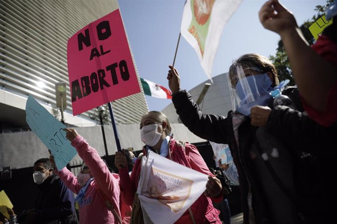 Protesta contra el aborto en México.