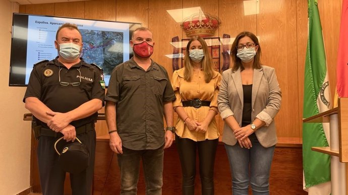 Participantes en la eunión sobre el dispositivo de tráfico y movilidad para Expoliva.