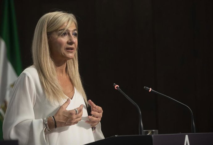 La consejera de Cultura, Patricia del Pozo, la rueda de prensa tras la reunión del Consejo de Gobierno de la Junta de Andalucía. A 14 de septiembre de 2021, en Sevilla (Andalucía, España).