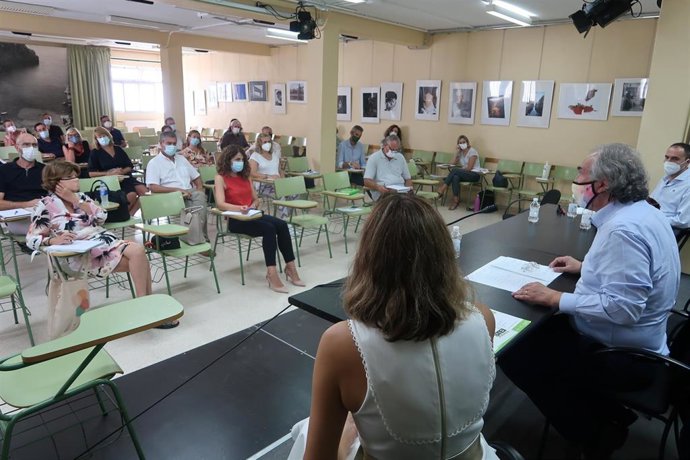 El conseller de Educación y Formación Profesional, Martí March, en el plenario del Departamento de Inspección Educativa.