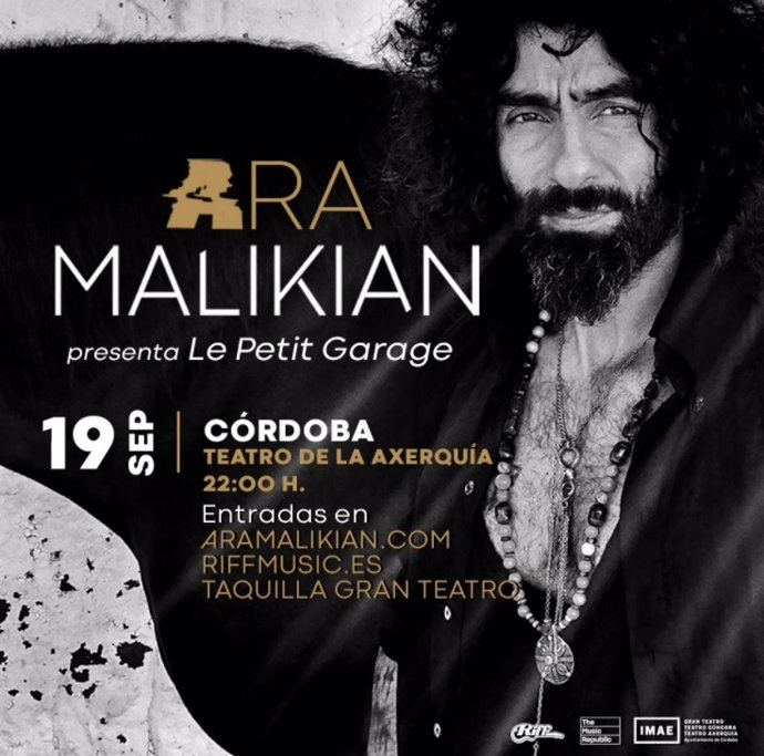 Cartel del concierto de Ara Malikian en el Teatro de la Axerquía de Córdoba.
