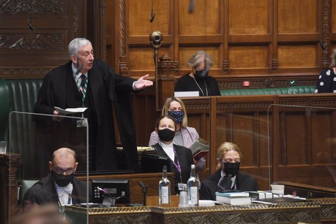 Archivo - HANDOUT - 07 July 2021, United Kingdom, London: UKSpeaker of the House Sir Lindsay Hoyle speaks during the Prime Minister's Questions in the House of Commons. Photo: Uk Parliament/Jessica Taylor/PA Media/dpa - ATTENTION: editorial use only an