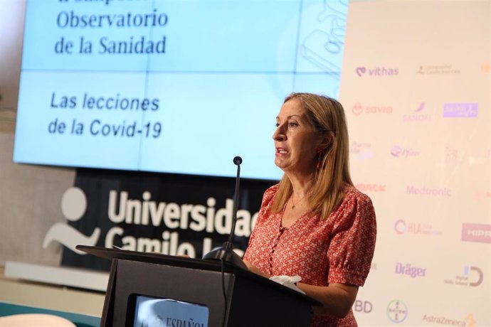 Segunda jornada del II Simposio del Observatorio de la Sanidad, Las Lecciones de la Covid-19, celebrada esta mañana por iniciativa de El Español e Invertia.Ana Pastor, vicepresidenta segunda del Congreso de los Diputados.