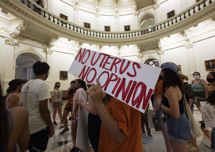 Una protesta en Austin, Texas, contra la ley que prohíbe el aborto a partir de las seis semanas de gestación. 