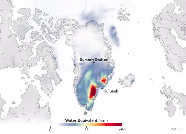 Inusual temporal de nieve en Groenlandia desatado por el huracçan Larry