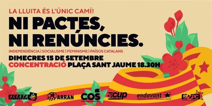 Convocatoria de la concentración de la izquierda independentista contra la mesa de diálogo