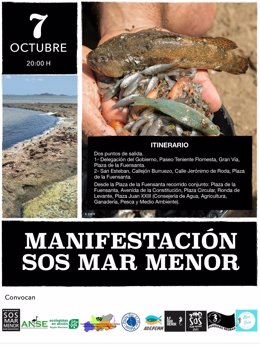 Cartel de la manifestación convocada en octubre en defensa del Mar Menor