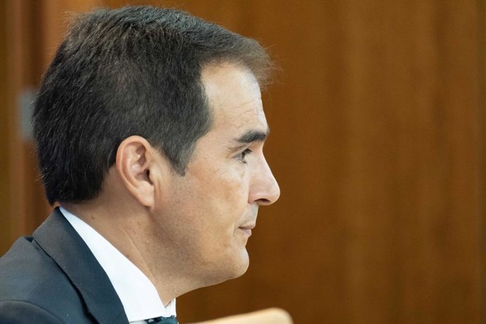 El portavoz parlamentario del PP-A, José Antonio Nieto, en rueda de prensa este miércoles.