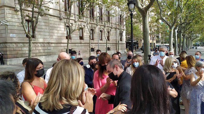 El Secretario para la Adminsitración de Justicia de la Generalitat, Eusebi Campdepadrós, llega al TSJC, el 15 de septiembre de 2021.