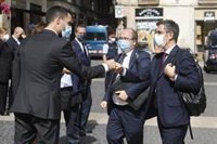 Vilagrà i Torrent reben a Díaz, Bolaños i Iceta a les portes del Palau de la Generalitat