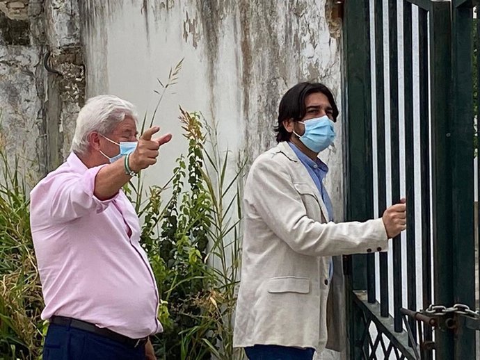 Ismael Sánchez, durante su visita a Itálica