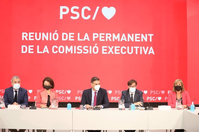 Reunió extraordinria de la Permanent del PSC amb el president del Govern, Pedro Sánchez.