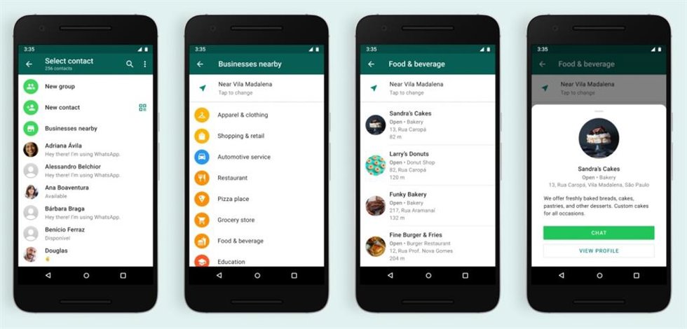 Directorio de negocios locales dentro de WhatsApp