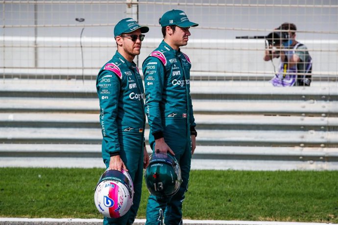 Archivo - Vettel y Stroll, pilotos de Aston Martin