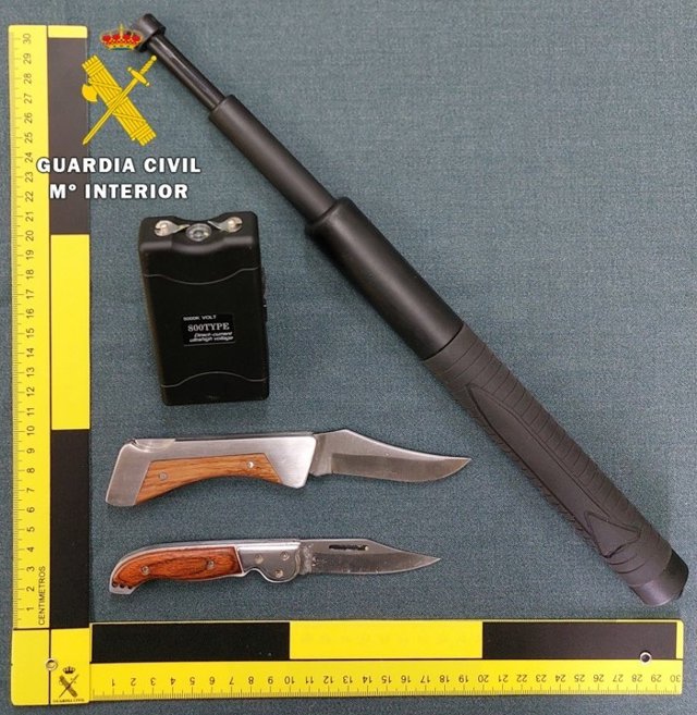 Armas prohibidas intervenidas en Burgos.