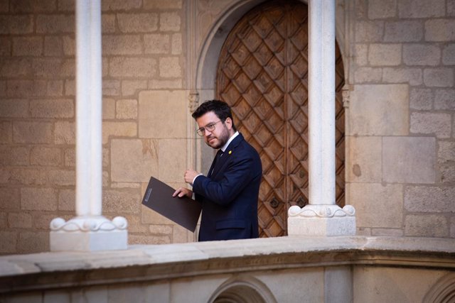 Arxiu - El president del Govern, Pere Aragonès, al Palau de la Generalitat 