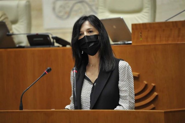 La consejera de Ecuación, Esther Gutiérrez, en su comparecencia en la Asamblea.