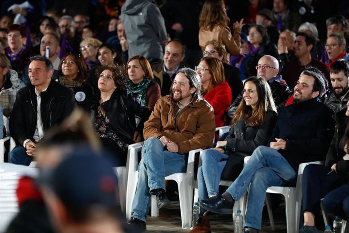 Archivo - Imagen de recurso de Enrique Santiago, Gloria Elizo, Pablo Iglesias, Ione Belarra, Alberto Garzón.