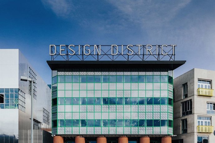 Design District on Greenwich Peninsula, Londons first permanent, purpose-built hub for the creative industries, conceived and developed by Knight Dragon, and designed by eight leading architects. Credit: TARAN WILKHU