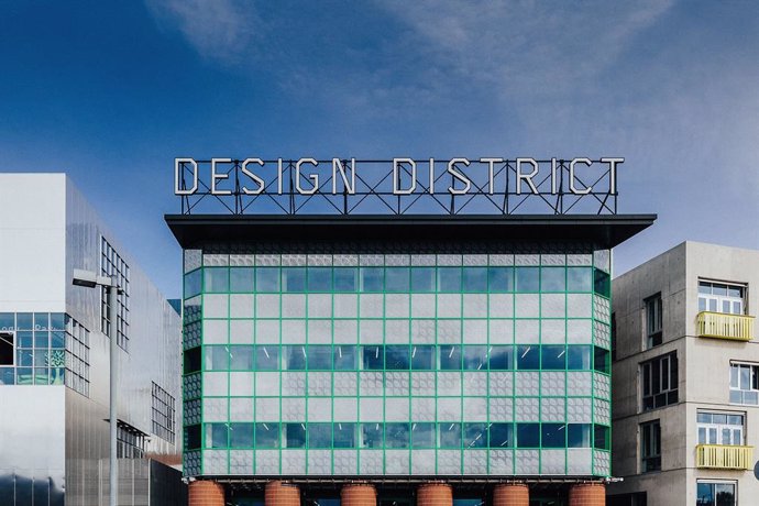 Design District on Greenwich Peninsula, Londons first permanent, purpose-built hub for the creative industries, conceived and developed by Knight Dragon, and designed by eight leading architects. Credit: TARAN WILKHU