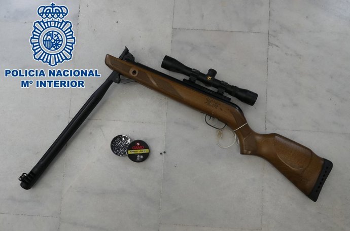 Escopeta y munición intervenida