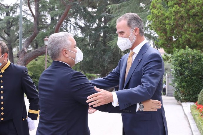 El Rey Felipe VI recibe al presidente de Colombia, Iván Duque, en el Palacio de la Zarzuela