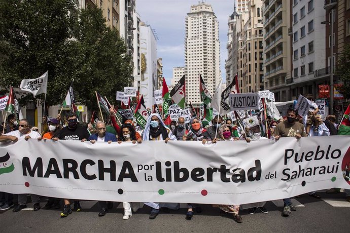 Archivo - Marcha por la libertad del pueblo saharaui en Madrid
