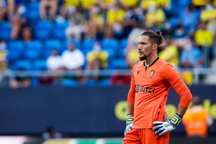 Jeremias Ledesma en un partido con el Cádiz en el Nuevo Mirandilla