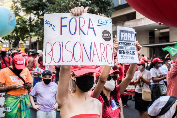 Manifestación contra el presidente de Brasil, Jair Bolsonaro