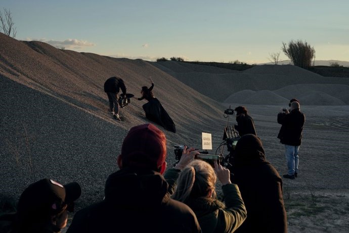 Rodaje en La Rioja de un vídeo de Soleá Morente