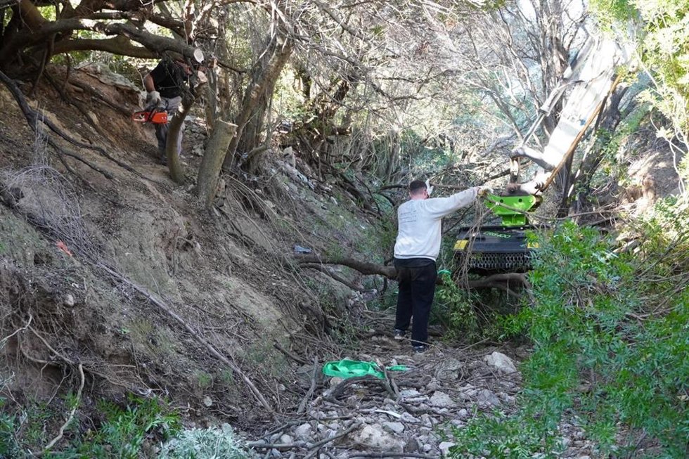 Archivo - Tareas de limpieza en el torrent de Coanegra.
