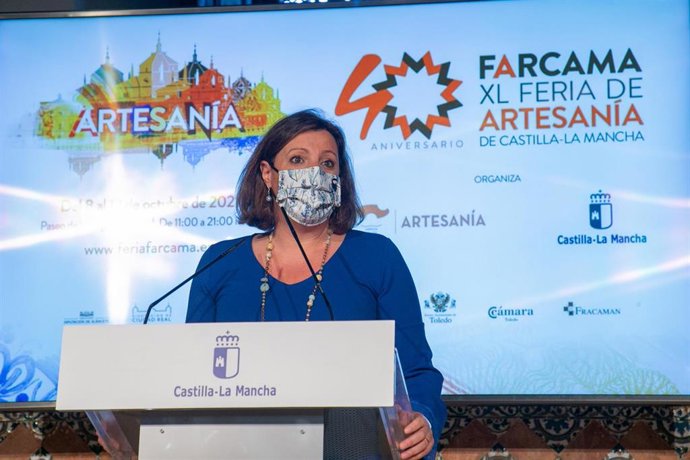 La consejera de Economía, Empresas y Empleo, Patricia Franco, ha presentado la 40 edición de la Feria de Artesanía de Castilla-La Mancha, FARCAMA, en el Hospital de Tavera de Toledo.