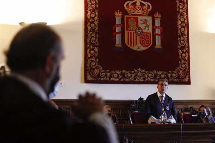 El presidente del TSJA, Lorenzo del Río, durante la apertura del año judicial