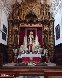 María Santísima de la Amargura en su templo.