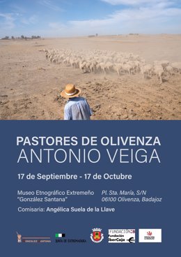 Cartel de la exposición fotográfica de Antonio Veiga sobre el pastoreo en Olivenza