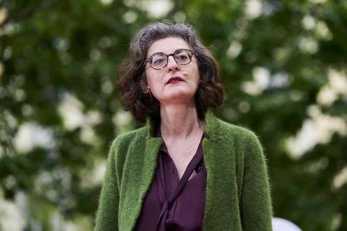 Archivo - La eurodiputada Maite Pagazaurtundúa, durante un acto electoral en la Plaza de Chamberí, a 1 de mayo de 2021, en Madrid (España). Cs continúa su agenda electoral en el penúltimo día de campaña, con la vista puesta en el martes 4 de mayo.