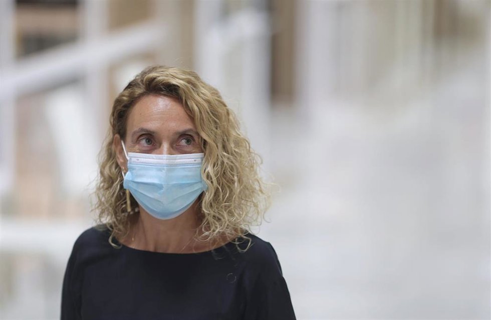 La presidenta del Congreso de los Diputados, Meritxell Batet, se dirige a una Junta de Portavoces en el Congreso de los Diputados, a 14 de septiembre, en Madrid (España).