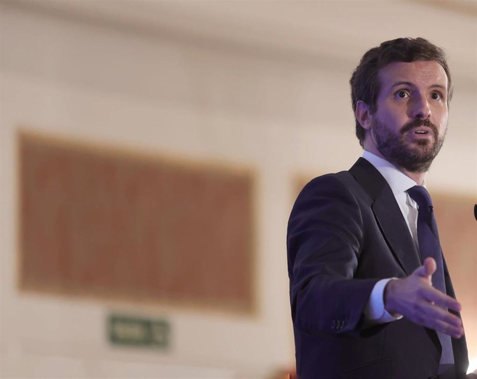 El presidente del Partido Popular, Pablo Casado, 