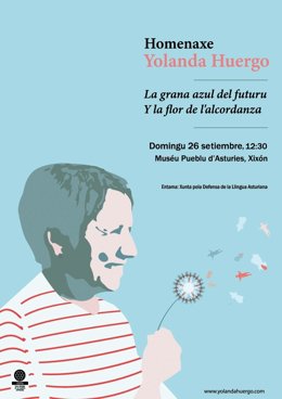 Cartel d'homenaxe a Yolanda Huergo.