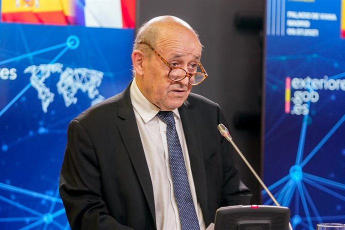 Archivo - El ministro de Exteriores francés, Jean-Yves Le Drian