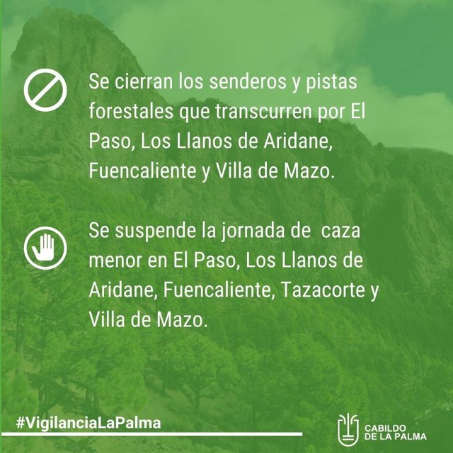 Cartel informativo del Cabildo de La Palma