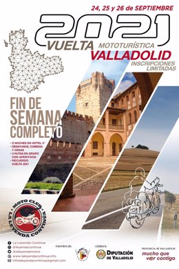 Cartel de la Vuelta Mototurística a Valladolid 2021.