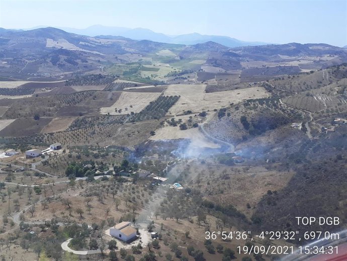 Incendio declarado en Casabermeja