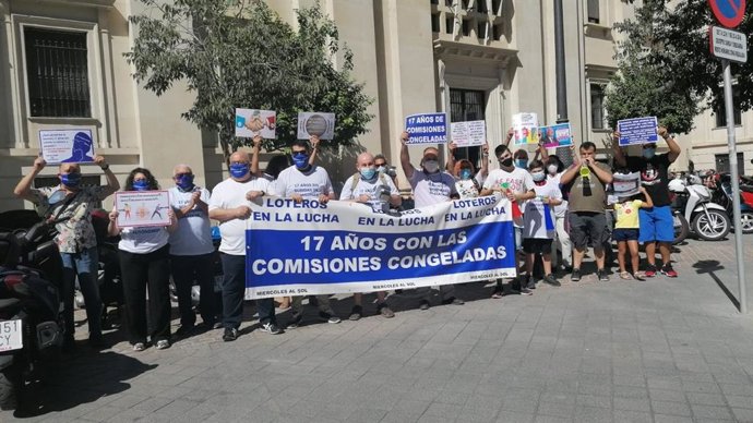 Protesta de los loteros sevillanos
