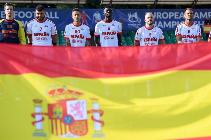 La selección española durante el Europeo de fútbol para amputados de Polonia de 2021