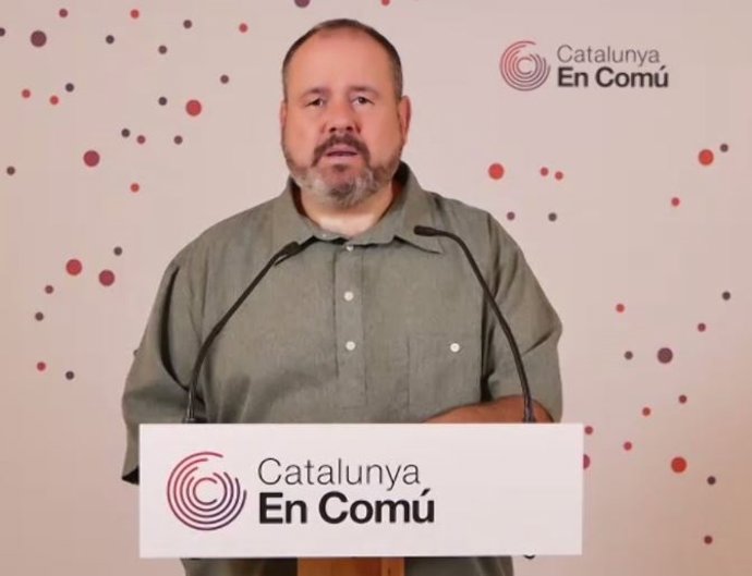 El portavoz de los comuns y diputado en el Congreso, Joan Mena, en rueda de prensa telemática el 20 de septiembre de 2021