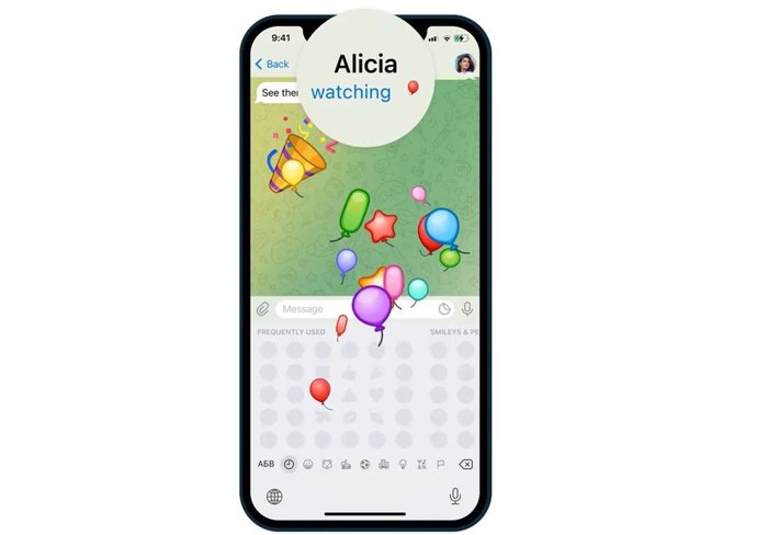 Emojis interactivos de Telegram.