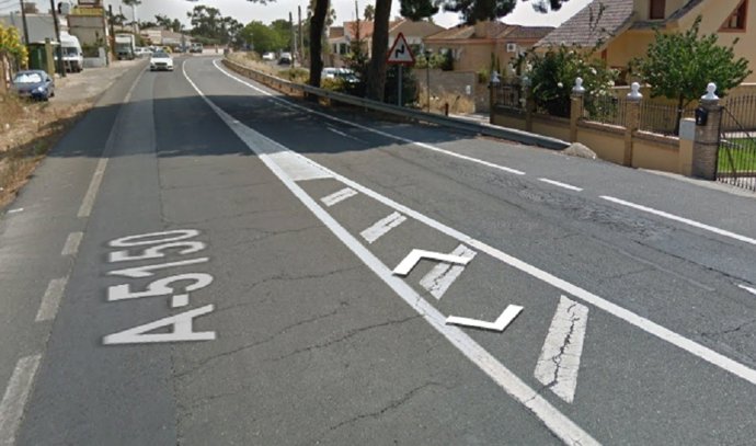 Imagen de la carretera A-5150 a su paso por el municipio de Ayamonte (Huelva), donde se ha producido un accidente de tráfico