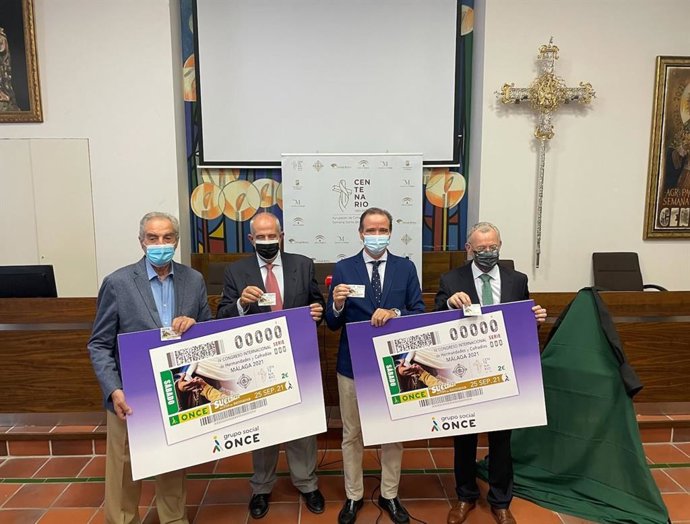 Presentación del cupón de la ONCE que lleva el IV Congreso de Hermandades y Cofradías a toda España con motivo del Centenario de la Agrupación de Cofradías